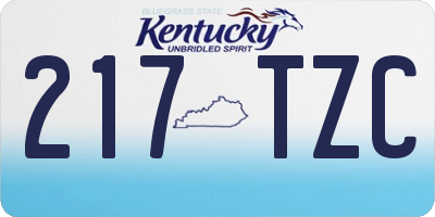 KY license plate 217TZC