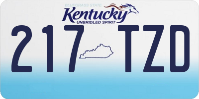 KY license plate 217TZD