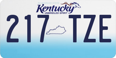 KY license plate 217TZE