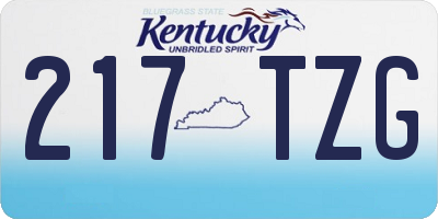 KY license plate 217TZG