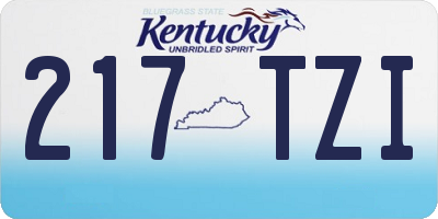 KY license plate 217TZI