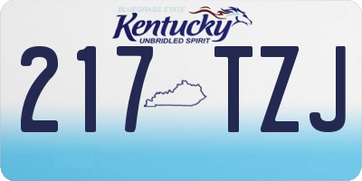 KY license plate 217TZJ