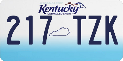 KY license plate 217TZK