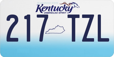 KY license plate 217TZL