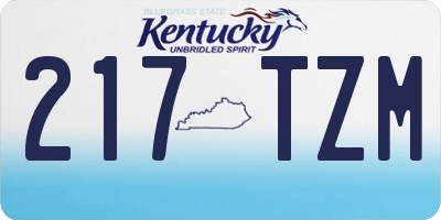 KY license plate 217TZM