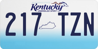 KY license plate 217TZN