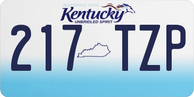 KY license plate 217TZP