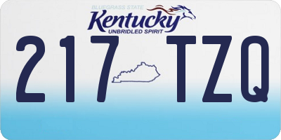KY license plate 217TZQ