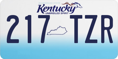 KY license plate 217TZR