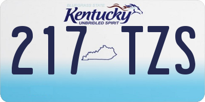 KY license plate 217TZS