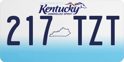 KY license plate 217TZT