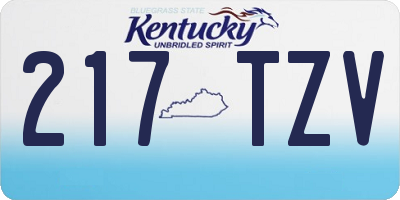KY license plate 217TZV
