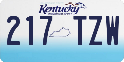 KY license plate 217TZW