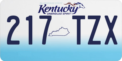 KY license plate 217TZX