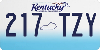 KY license plate 217TZY