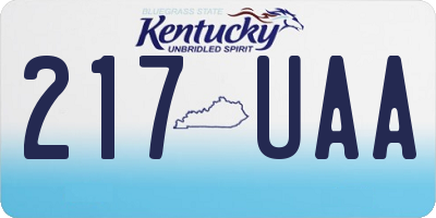 KY license plate 217UAA