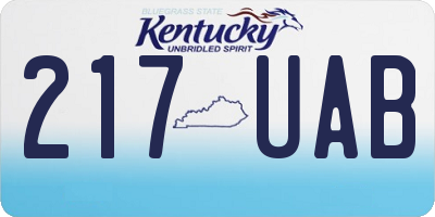 KY license plate 217UAB