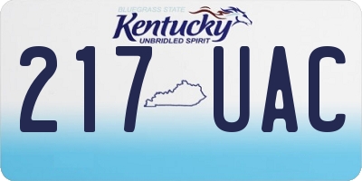 KY license plate 217UAC