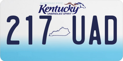 KY license plate 217UAD