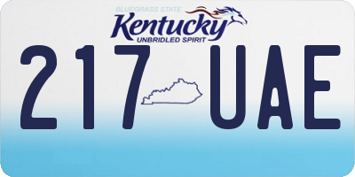 KY license plate 217UAE