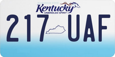 KY license plate 217UAF
