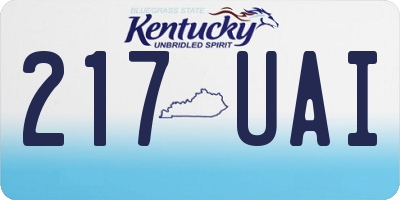 KY license plate 217UAI