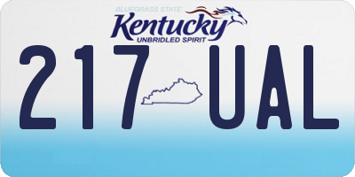 KY license plate 217UAL