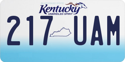 KY license plate 217UAM