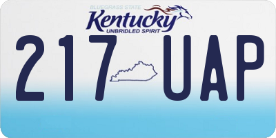 KY license plate 217UAP