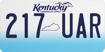 KY license plate 217UAR