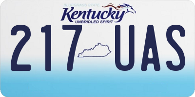 KY license plate 217UAS