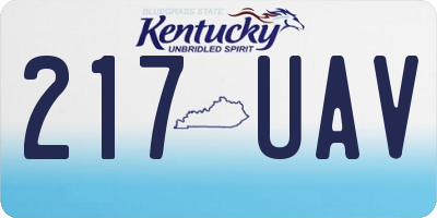 KY license plate 217UAV