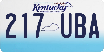 KY license plate 217UBA