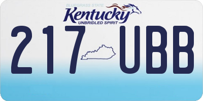 KY license plate 217UBB