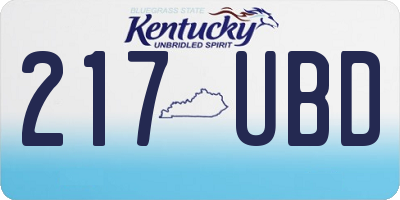 KY license plate 217UBD