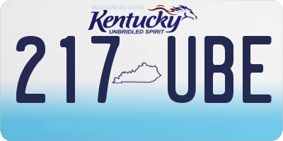 KY license plate 217UBE