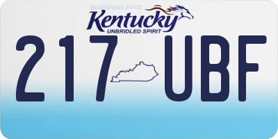 KY license plate 217UBF