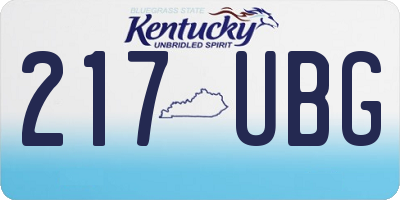 KY license plate 217UBG