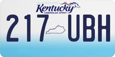 KY license plate 217UBH