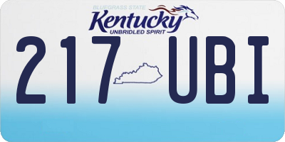 KY license plate 217UBI