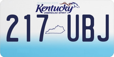 KY license plate 217UBJ