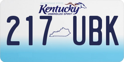 KY license plate 217UBK