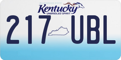 KY license plate 217UBL
