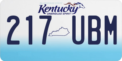 KY license plate 217UBM
