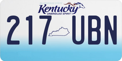 KY license plate 217UBN