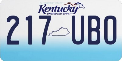 KY license plate 217UBO
