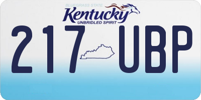 KY license plate 217UBP