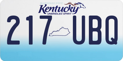 KY license plate 217UBQ