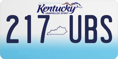 KY license plate 217UBS