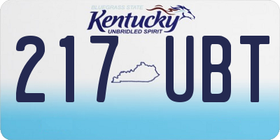 KY license plate 217UBT